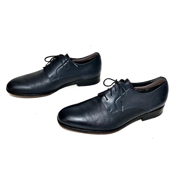 LANVIN Navy Blue Leather Derby main image 12